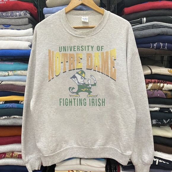 Vintage University of Notre Dame Fighting Irish Football Crewneck Sweatshirt - Picture 1 of 2